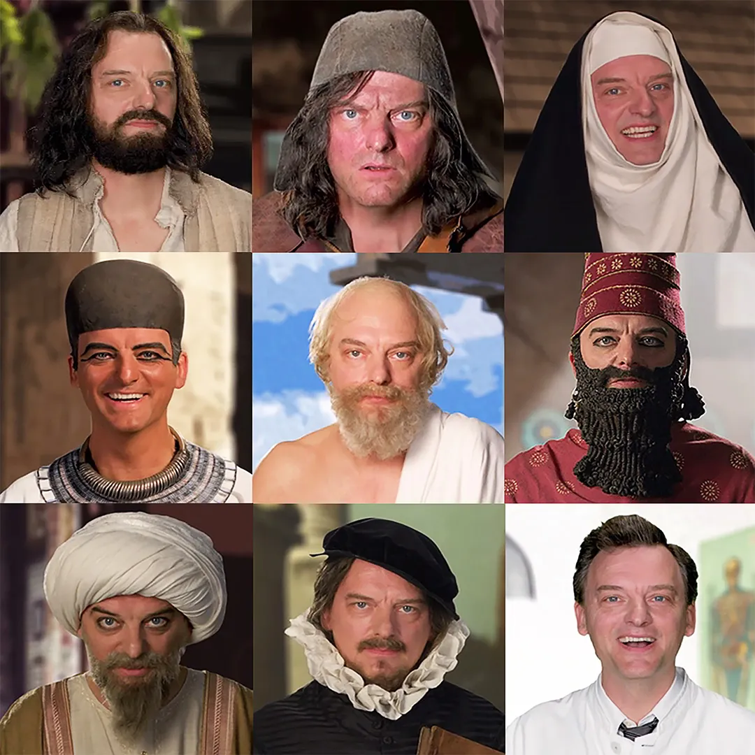 Views of an actor in nine different roles Views of an actor in nine different roles
